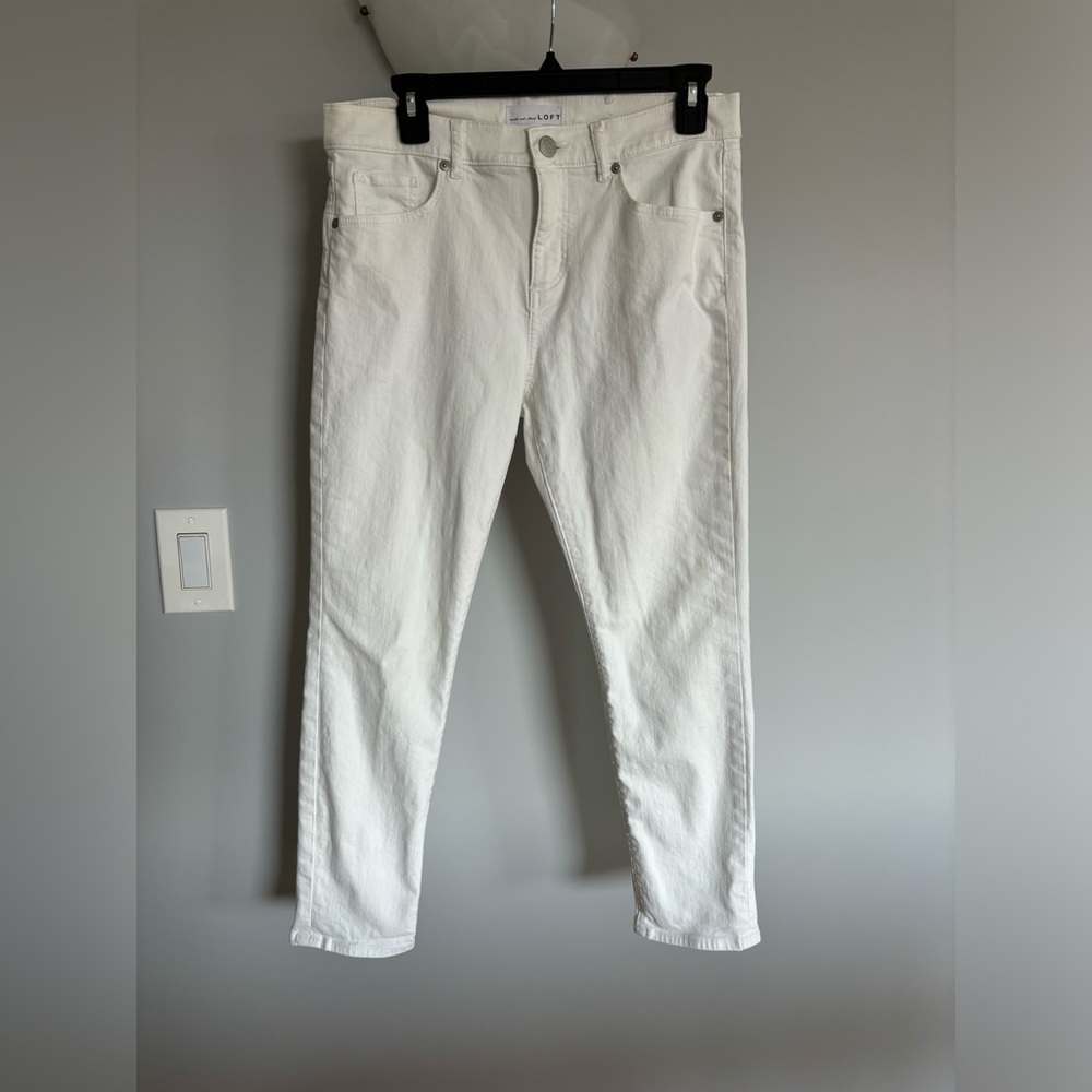 Loft Women’s Skinny Crop White Jeans Size 29